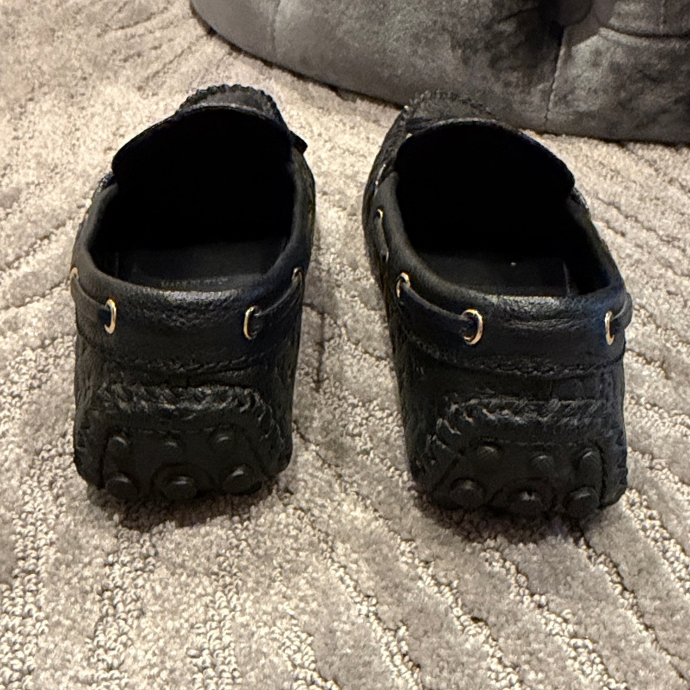 Louis Vuitton Black Moccasins with Gold Accents - Picture 3 of 7